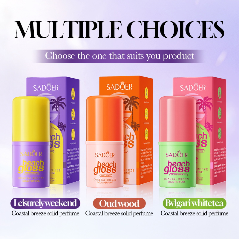 Perfume Fragrance Stick - Твердые духи-стик SADOER Beach Gloss, портативный